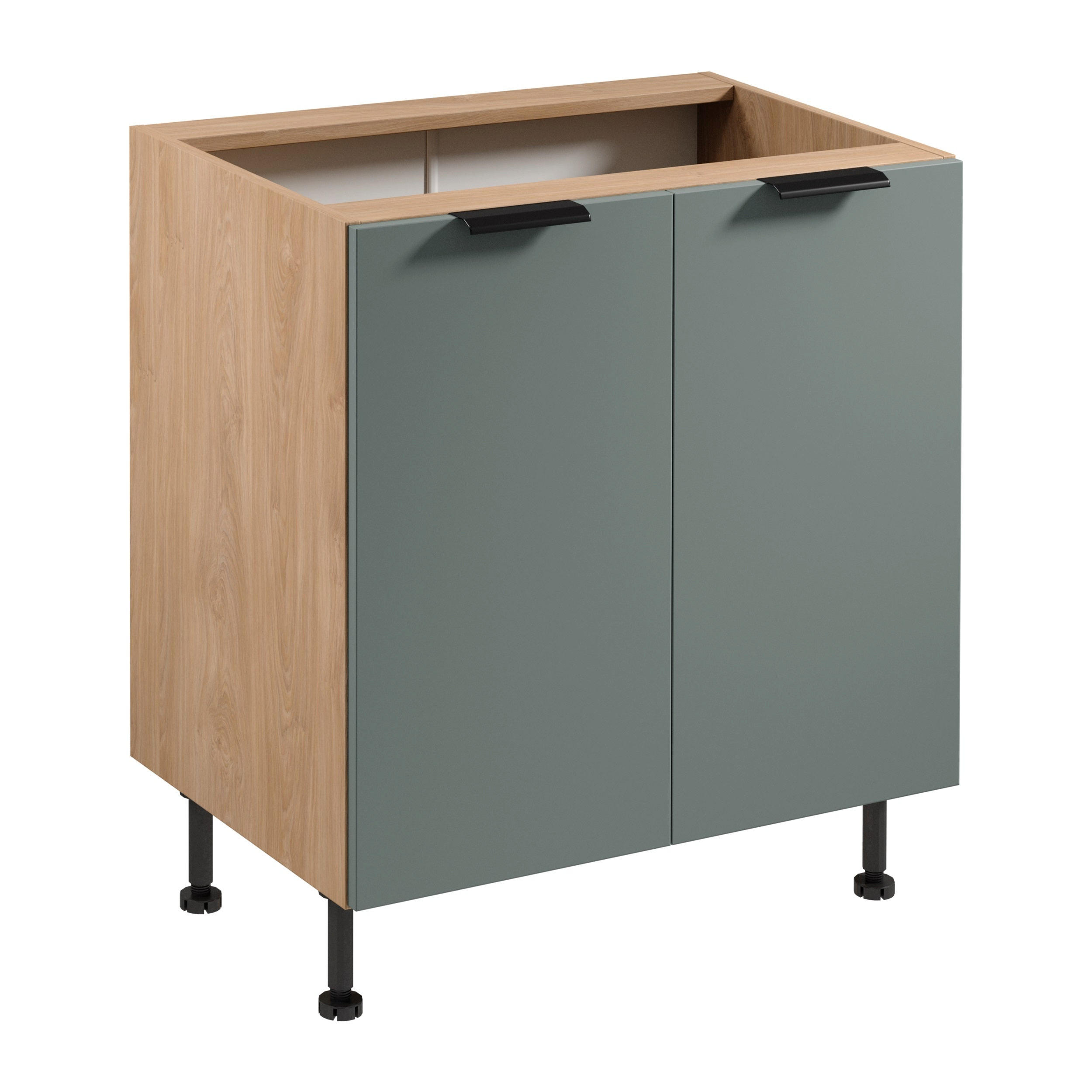 Royal24_Markt Unterschrank Sonoma Eiche, Grün 80x87x52 cm