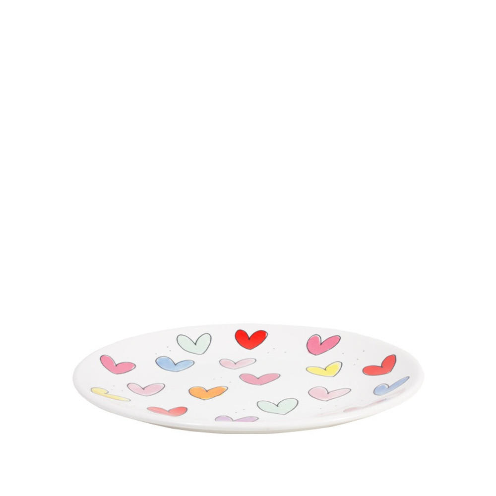 FRÜHSTÜCKSTELLER Herzen in Bunt - 22cm - Multicolor, Keramik (21.8/21.8/2.5cm) - Blond Amsterdam