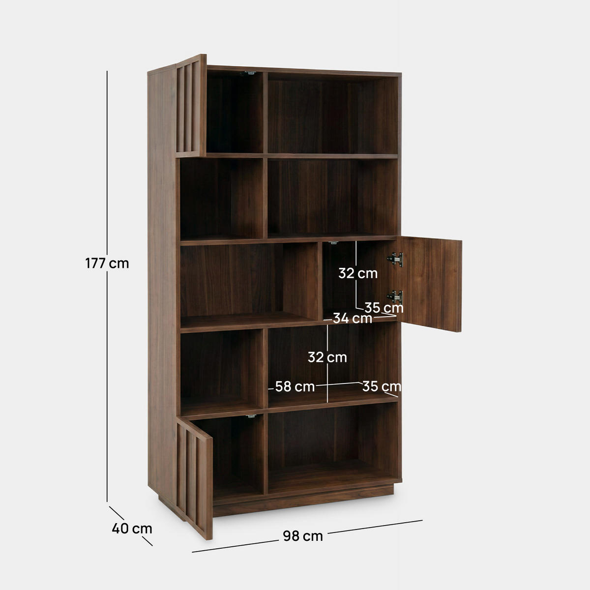 Klast Home BÜCHERREGAL Kairo Walnuss 98 cm x 177 cm jetzt nur online ...