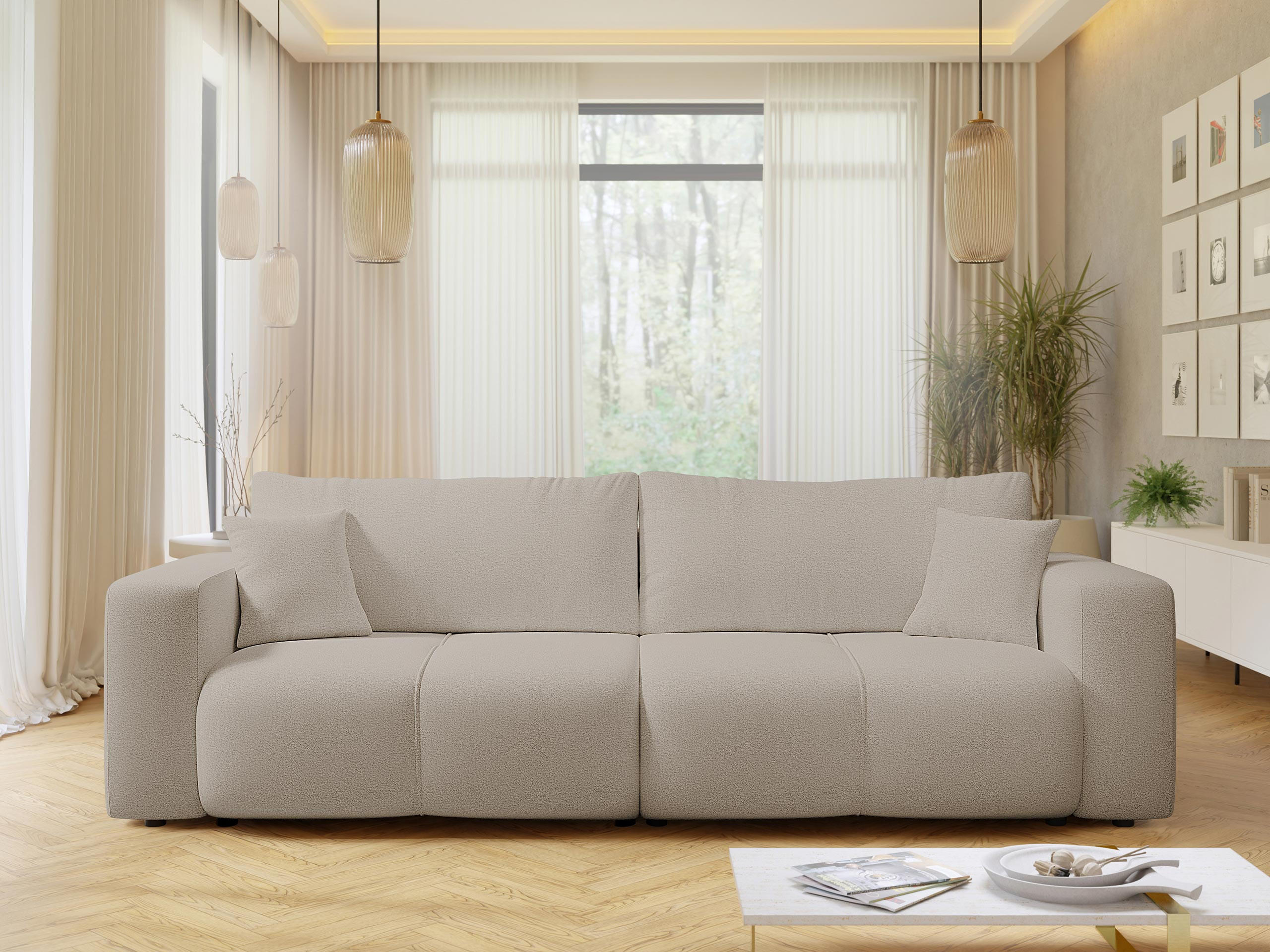 SCHLAFSOFA Furyn - Schwarz/Naturfarben, Holz/Kunststoff (245/82/92cm) - MIRJAN24