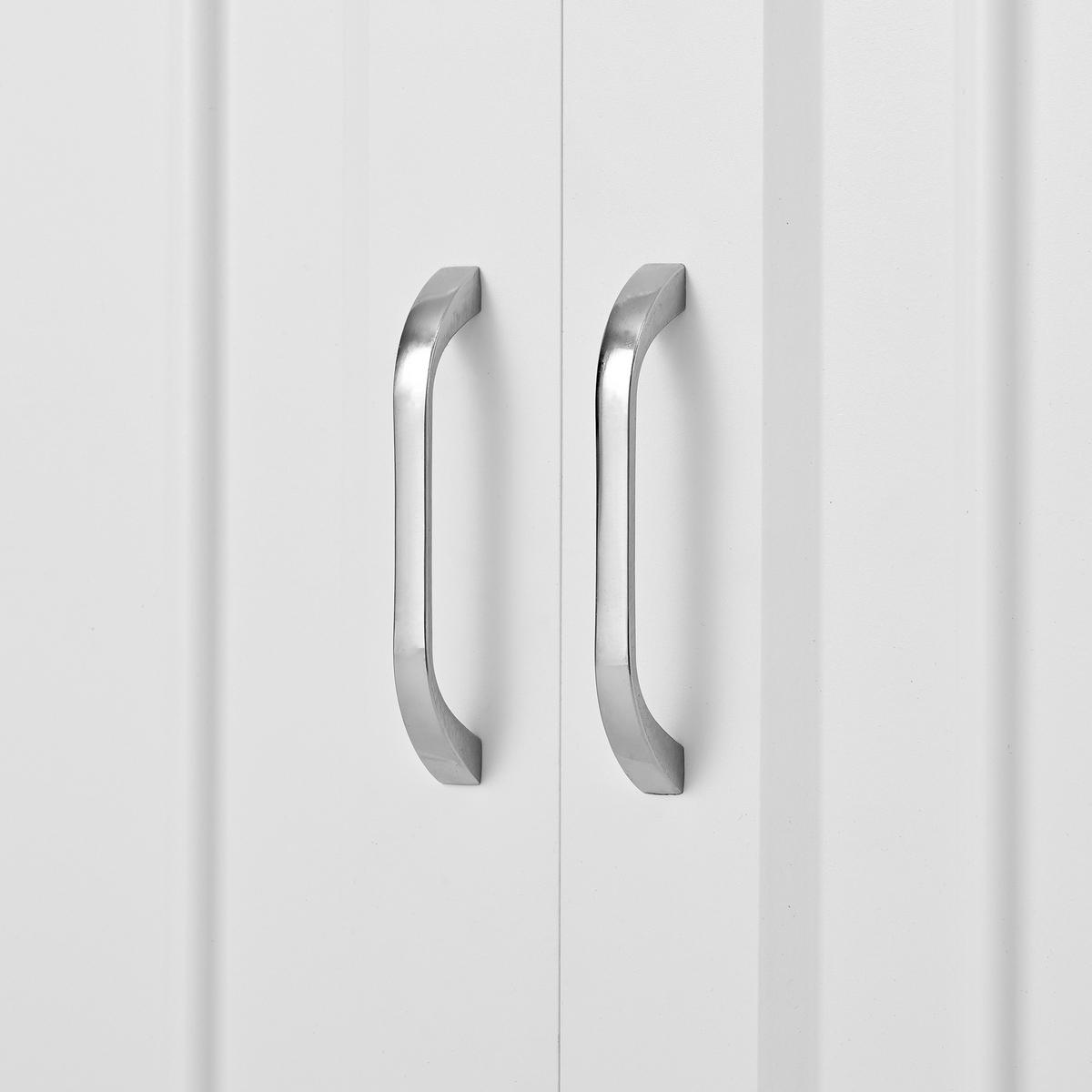 SIDEBOARD mit Regalen und Rebounder 4 Türen, 2 Schubladen, verstellbare Einlegeböden Natürliche Holzmaserung und Weiß - Weiß, Holzwerkstoff (120/80.5/35cm) - Urban Meuble