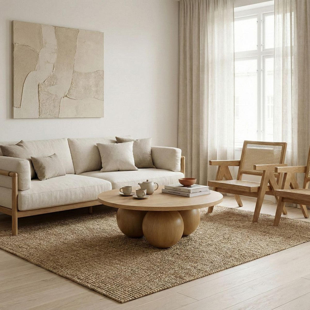 COUCHTISCH BELLY runder 75 cm im modernen Stil (Eiche Lefkas/Schwarz) - Dunkelbraun/Schwarz, Holz (75/75/27cm) - Dekori_Interiors