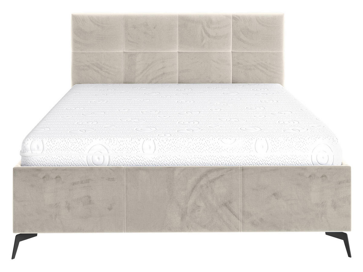 POLSTERBETT Genua - Beige/Schwarz, Holz/Holzwerkstoff (140/200cm) - MIRJAN24