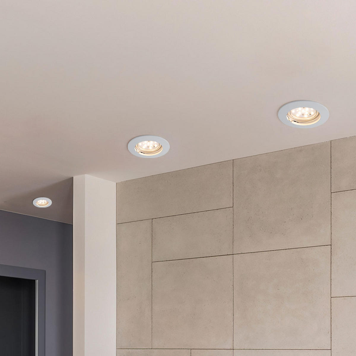 LED WANDLEUCHTE TRITON Metall Weiß 9er Set - Weiß, Metall (9/8.7/9cm)