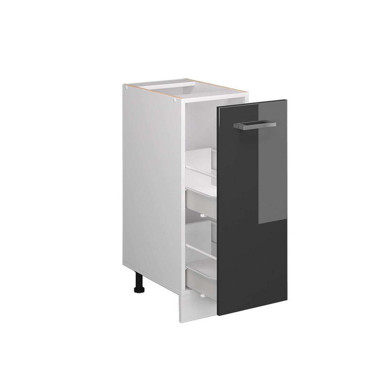 APOTHEKERSCHRANK R-Line Anthrazit Hochglanz 30 cm, AP Anthrazit - Anthrazit/Weiß, Holzwerkstoff (30/81.6/60cm) - Vicco