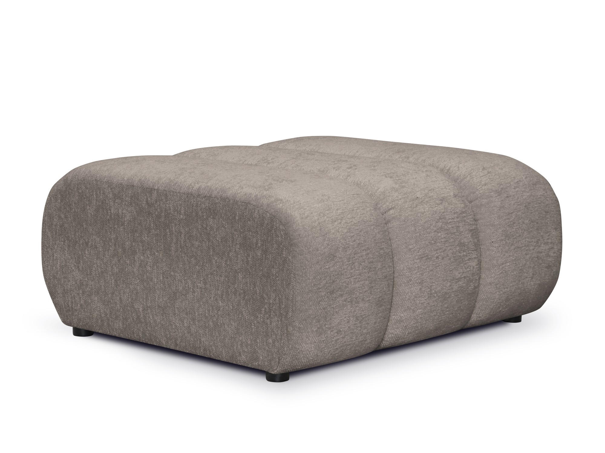 POUF Chenille Stoff Beige - Beige/Schwarz, Holzwerkstoff/Kunststoff (94/40/89cm) - Makamii
