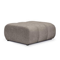 POUF Chenille Stoff Beige - Beige/Schwarz, Holzwerkstoff/Kunststoff (94/40/89cm) - Makamii