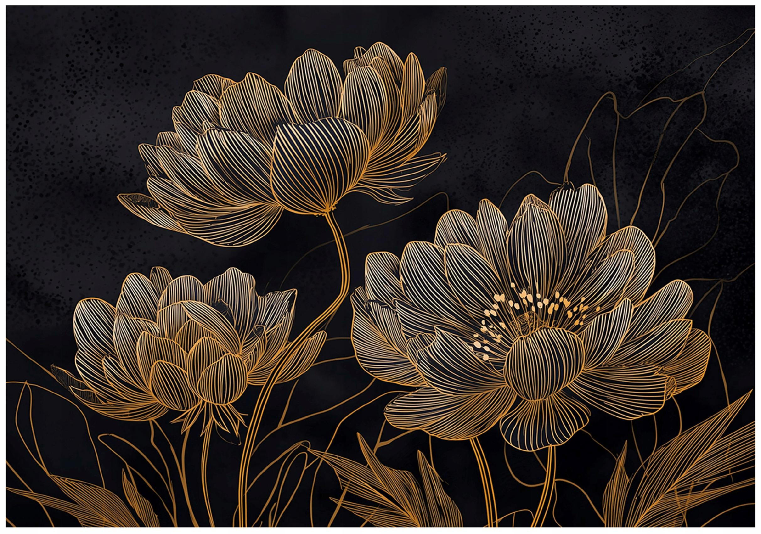 FOTOTAPETE Blumen Abstrakt Schwarz 350x250 cm - Multicolor, Papier (350/250cm) - Wallarena