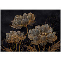 FOTOTAPETE Blumen Abstrakt Schwarz 350x250 cm - Multicolor, Papier (350/250cm) - Wallarena