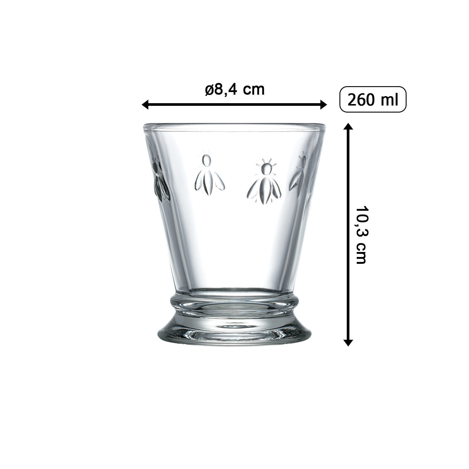 WASSERGLÄSER Biene Abeille transparent 260 ml 6er Set - Transparent, Glas (0.26L) - La Rochère