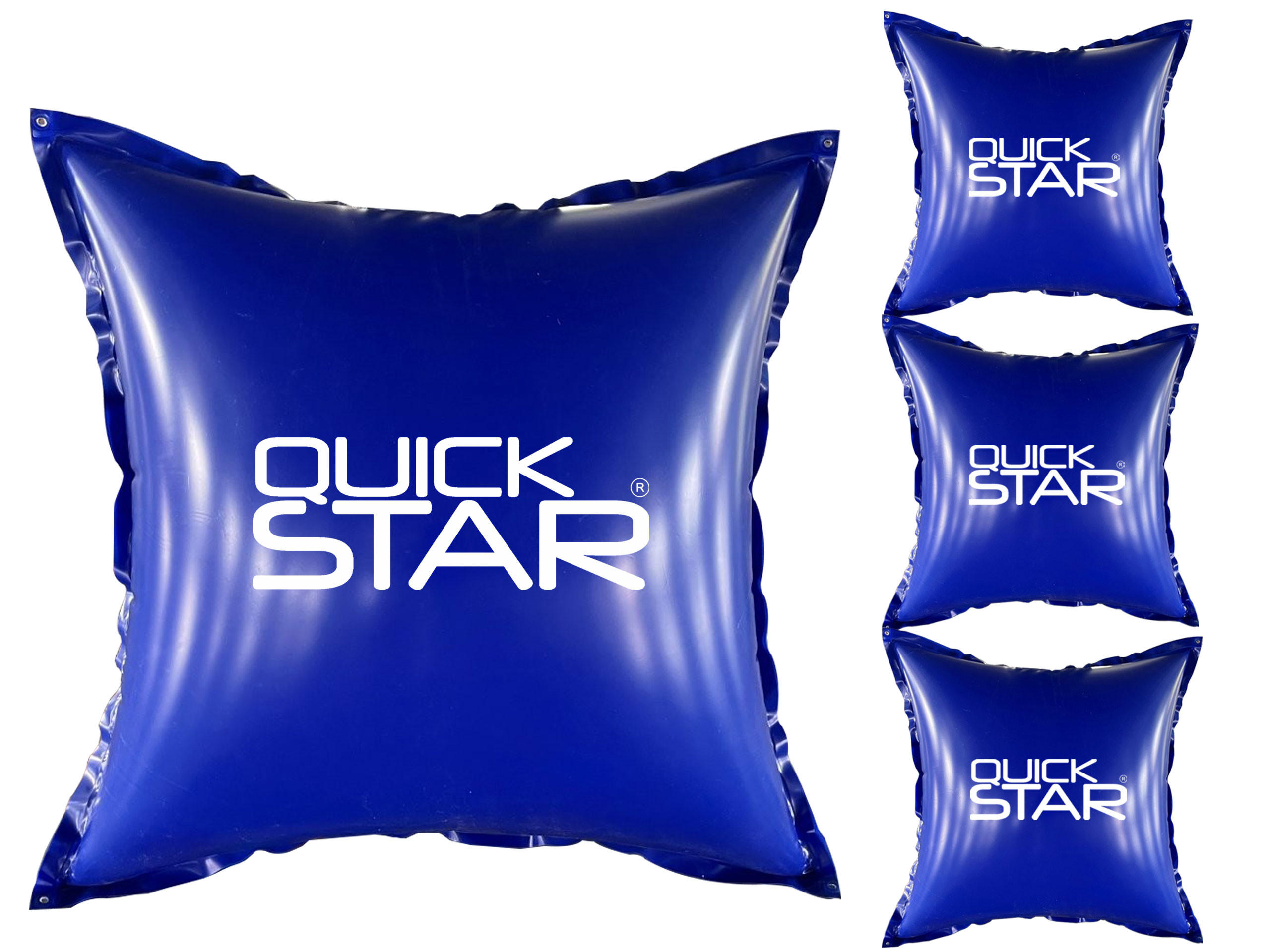 POOLKISSEN 4 Stück Eckig 120x120 cm Blau - Blau, Kunststoff (120/120cm) - QUICK STAR