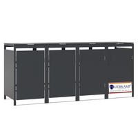 MÜLLTONNENBOX MODUS 4er HxBxT 118,5x272x80cm für 4 x 240 Liter Mülltonnen Verzinkter Stahl - Grau, Metall (272/118.5/80cm)