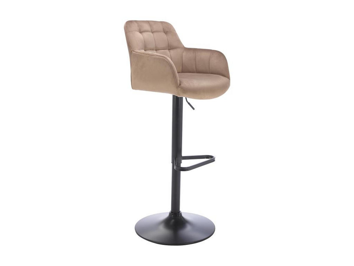 BARHOCKER 2er-Set - Samt & schwarzes Metall - Höhenverstellbar - Beige - PEGA - Beige, Textil (49/113/50cm) - Pascal Morabito