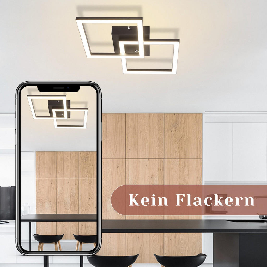 Thumbnail - Nettlife Led-Deckenleuchte, Schwarz, Metall, 6x47x29.5 cm, Lampen & Leuchten, Innenbeleuchtung, Deckenleuchten