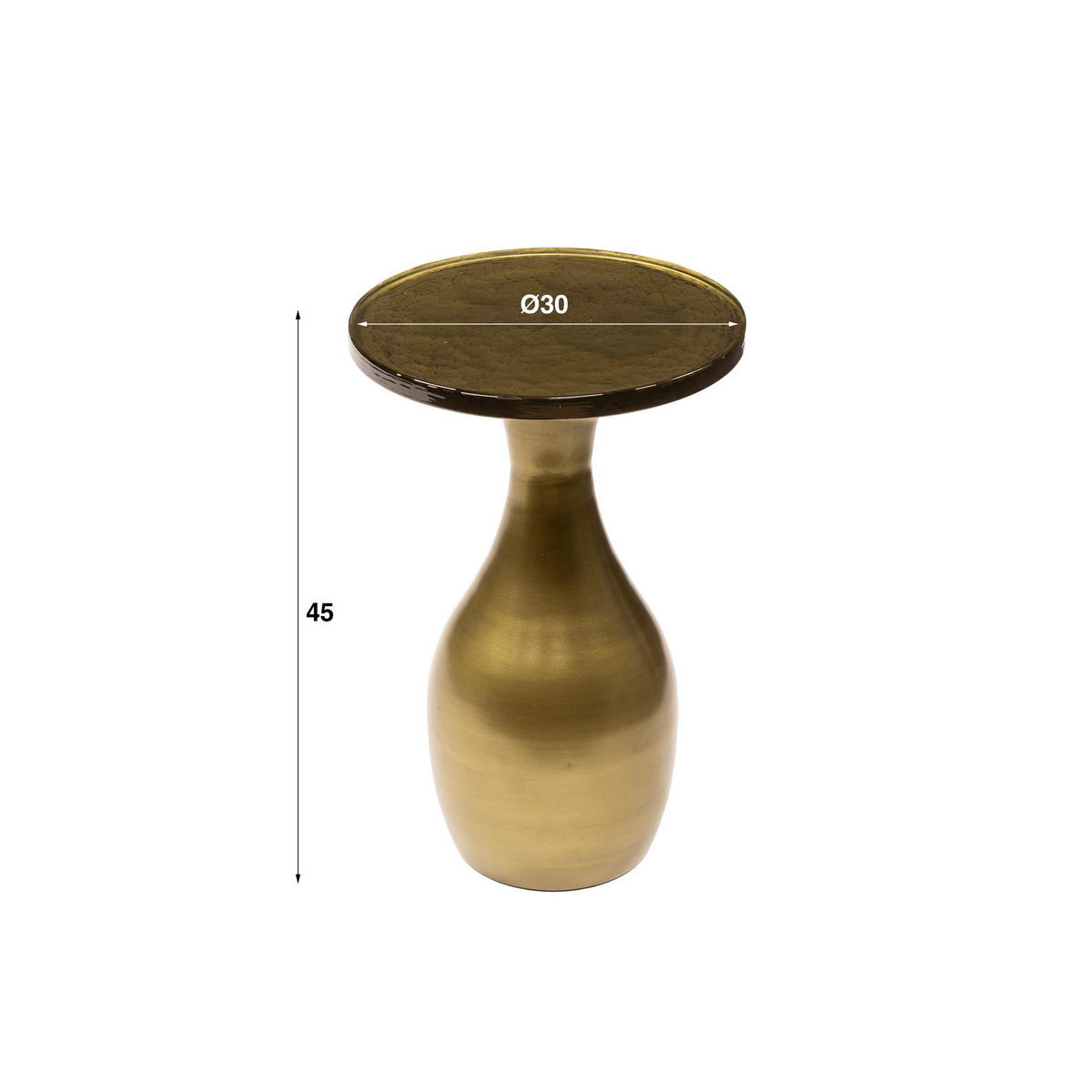 BEISTELLTISCH Eclipse Gold 30/30/45 cm - Goldfarben, Glas (30/30/45cm) - Hoyz Collection