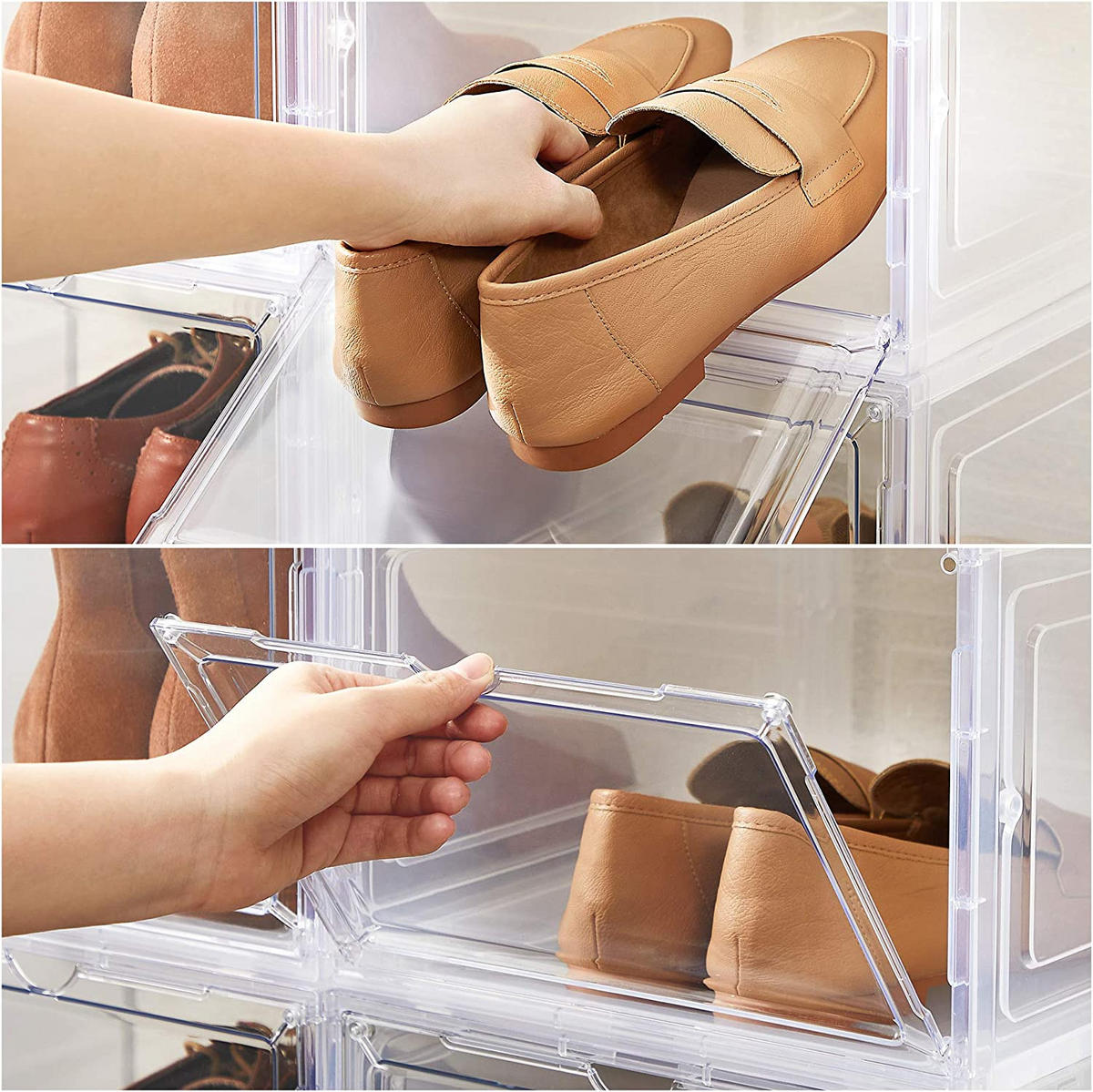 SCHUHBOX SCHUHORGANIZER 12ER-SET - Transparent, Kunststoff (33/25.5cm) - Hansiro