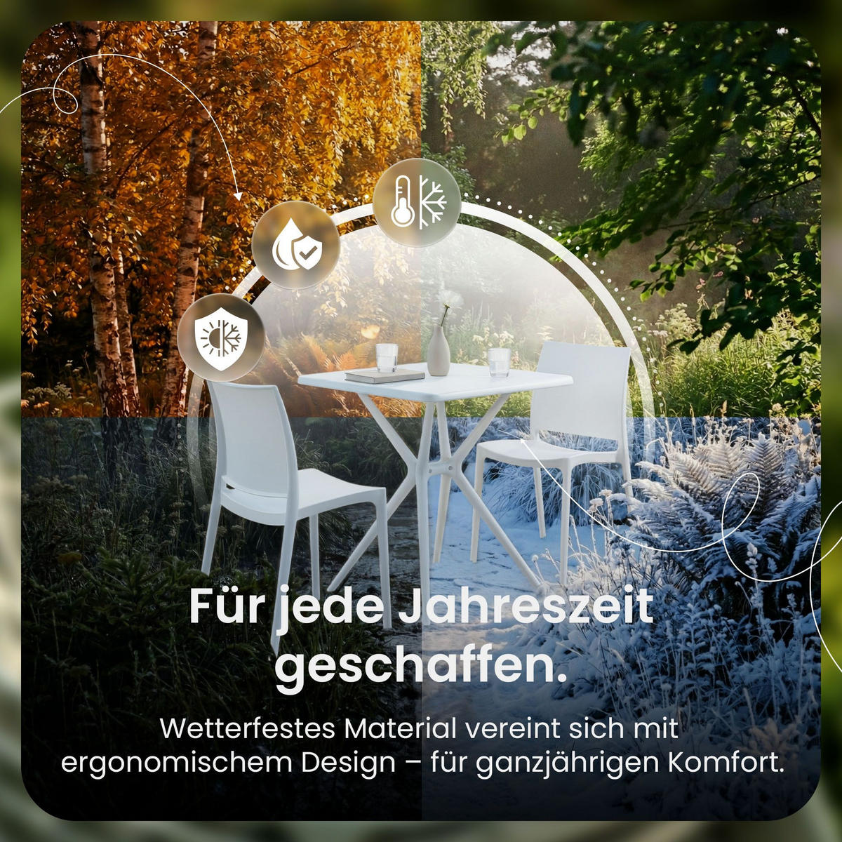 GARTENSITZGRUPPE 2 Kunststoff Weiß - Weiß, Kunststoff - CLP