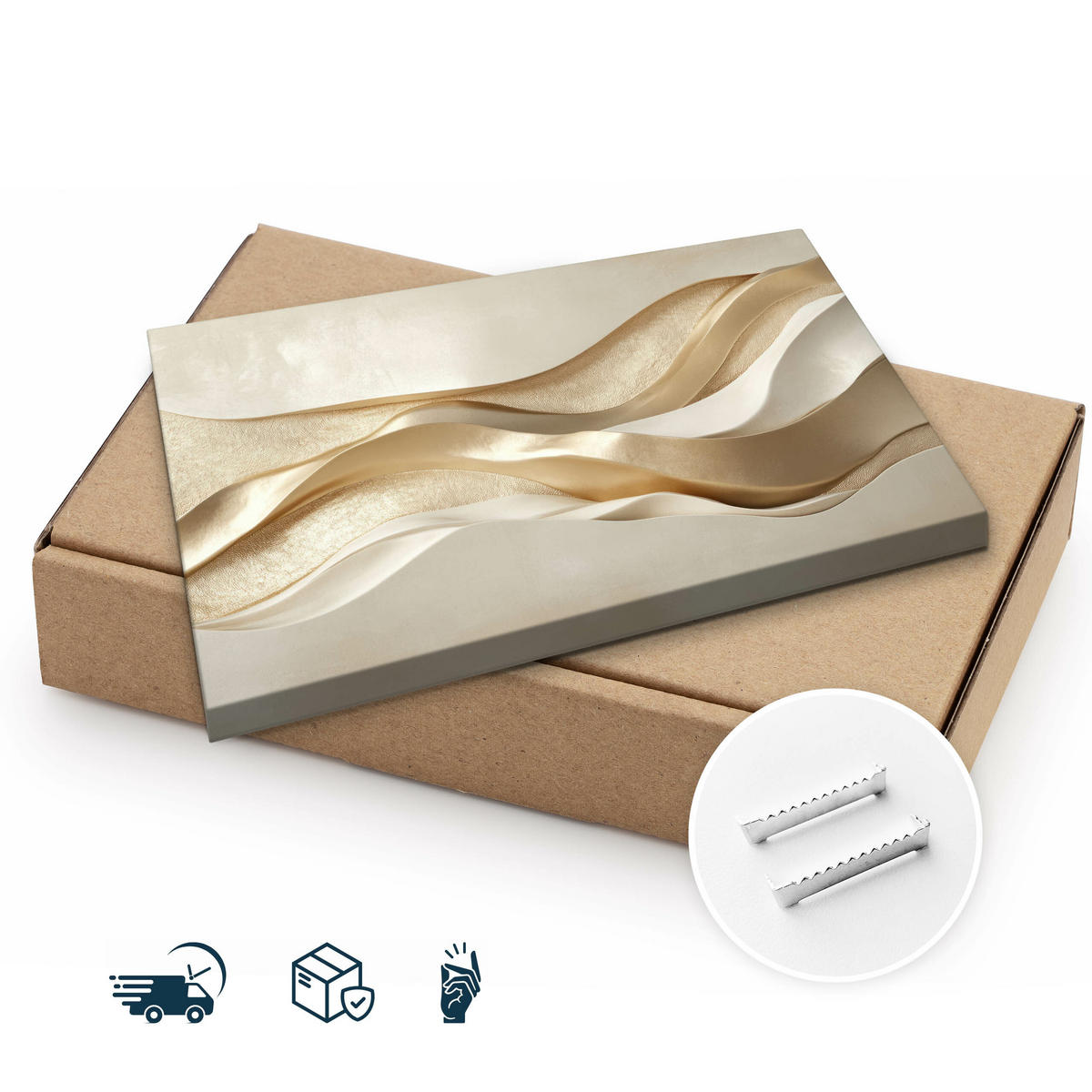 LEINWANDBILD Abstraktion Glamour 3D Effekt 120/80 cm - Beige/Braun, Textil (120/80cm) - Muralo