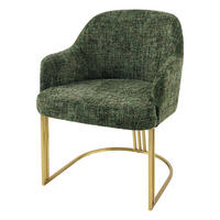 STUHL EXTRAVAGANCIA Chenille Dunkelgrün 80 cm - Goldfarben/Grün, Kunststoff/Metall (60/81/63cm) - riess-ambiente