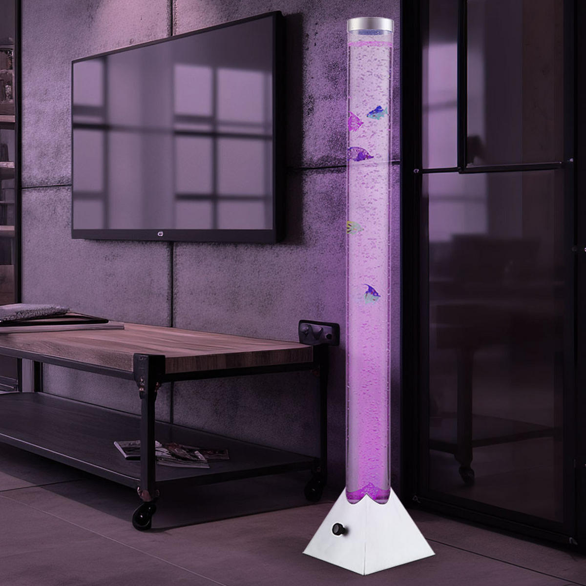 LED STEHLEUCHTE Kunststoff Klar - Klar, Kunststoff (22/22/122cm) - Globo Lighting