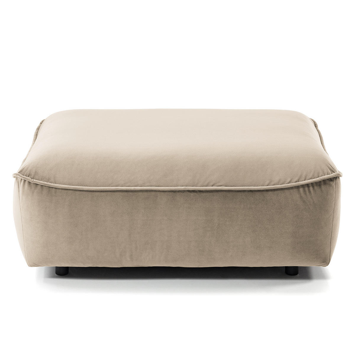 POLSTERHOCKER - Beige/Schwarz, Holz/Kunststoff (103/42/90cm) - home24