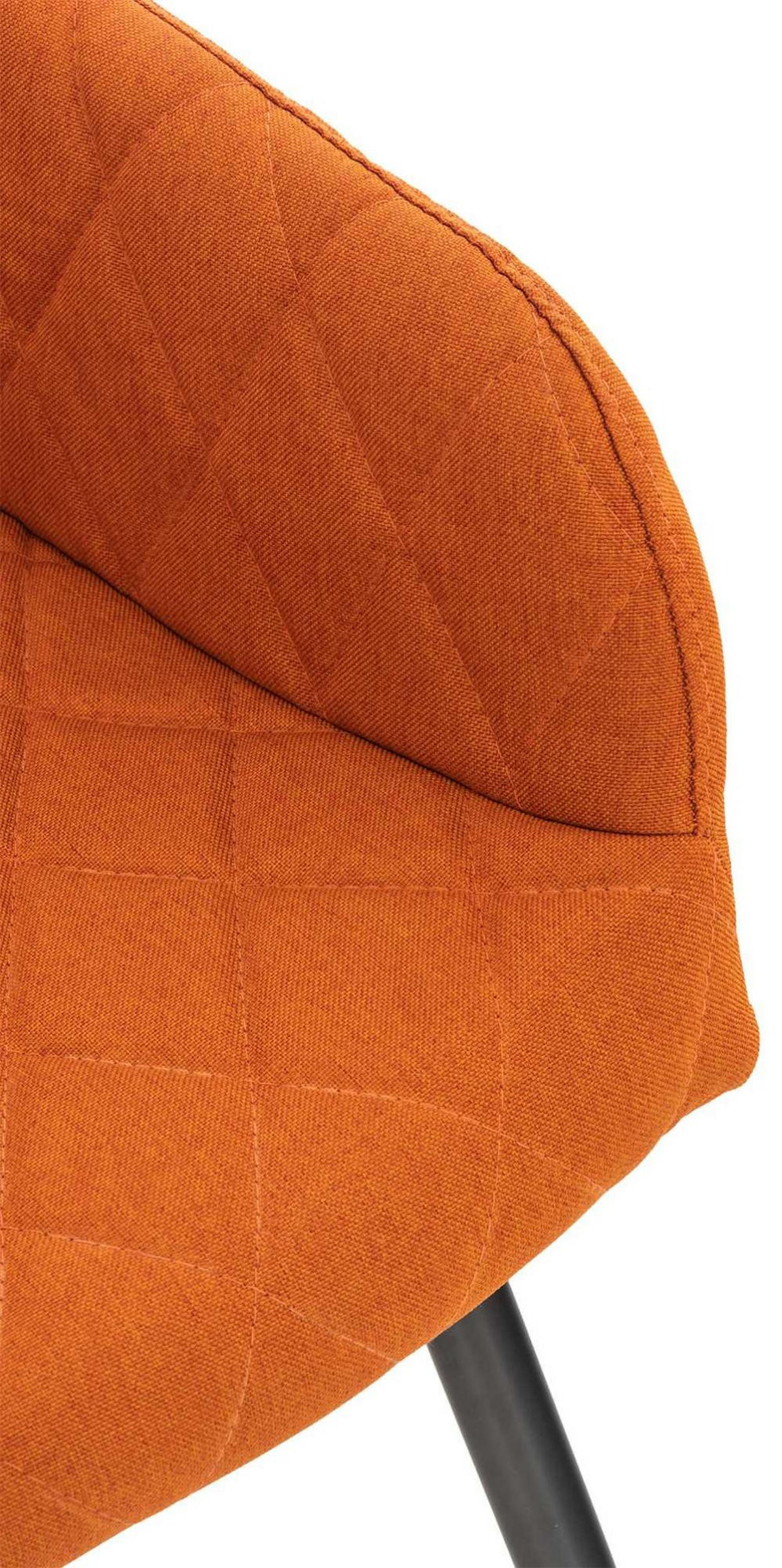 ARMLEHNENSTUHL 2er Set Stoff orange - Schwarz/Orange, Textil/Metall (47/84/44cm) - CLP