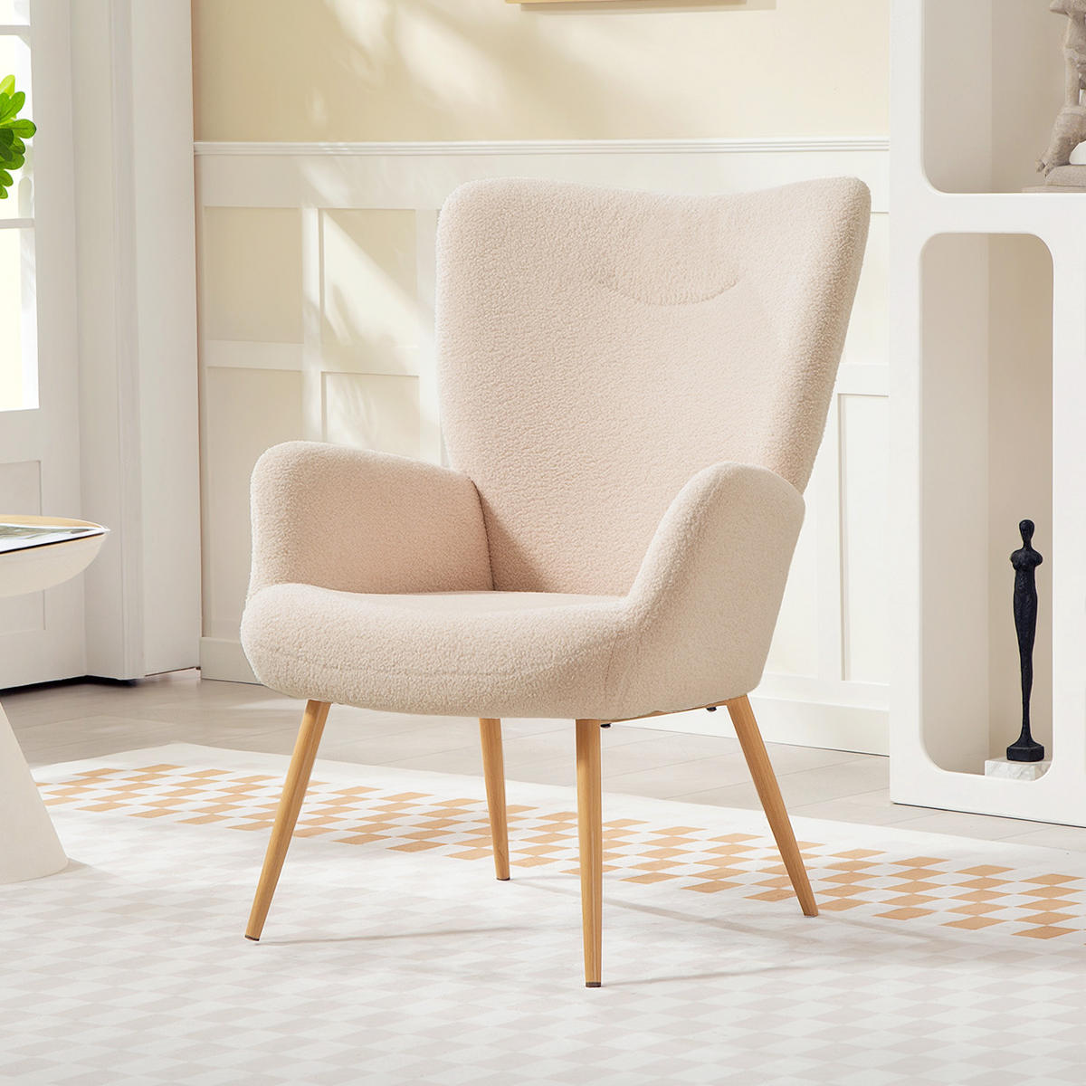 SESSEL PANG-T8K4M2 Beige - Beige, Metall (71/97.5/74cm) - PANGIVO