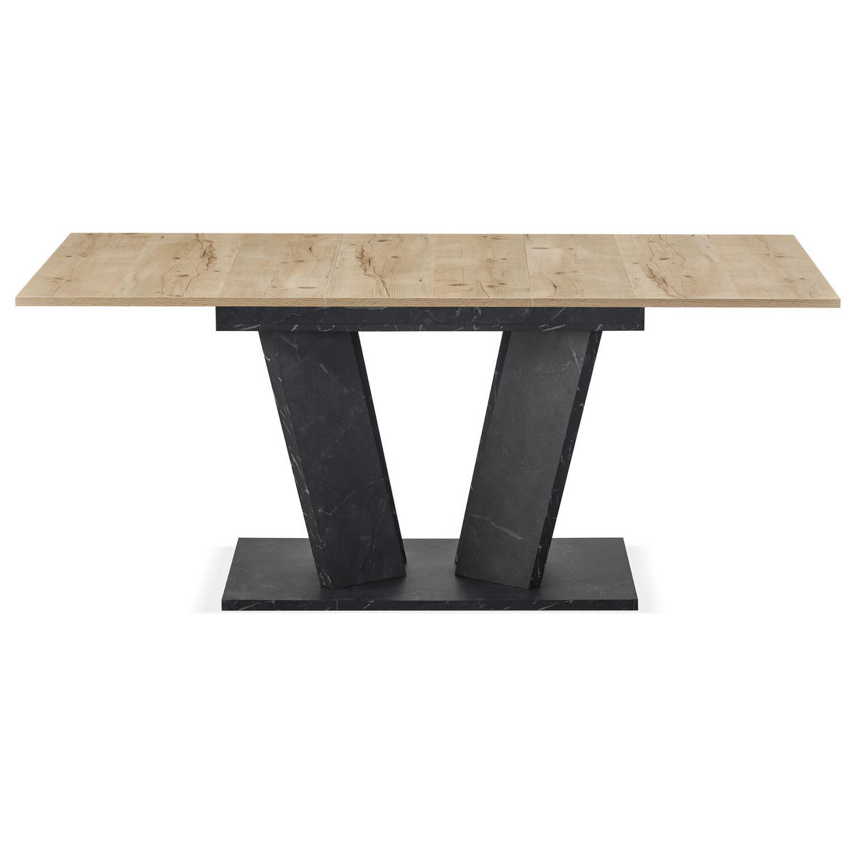 ESSTISCH WILLEM 120-160/80/76 cm - Anthrazit/Eiche San Remo, Holzwerkstoff (80/120/76cm) - B&D Home