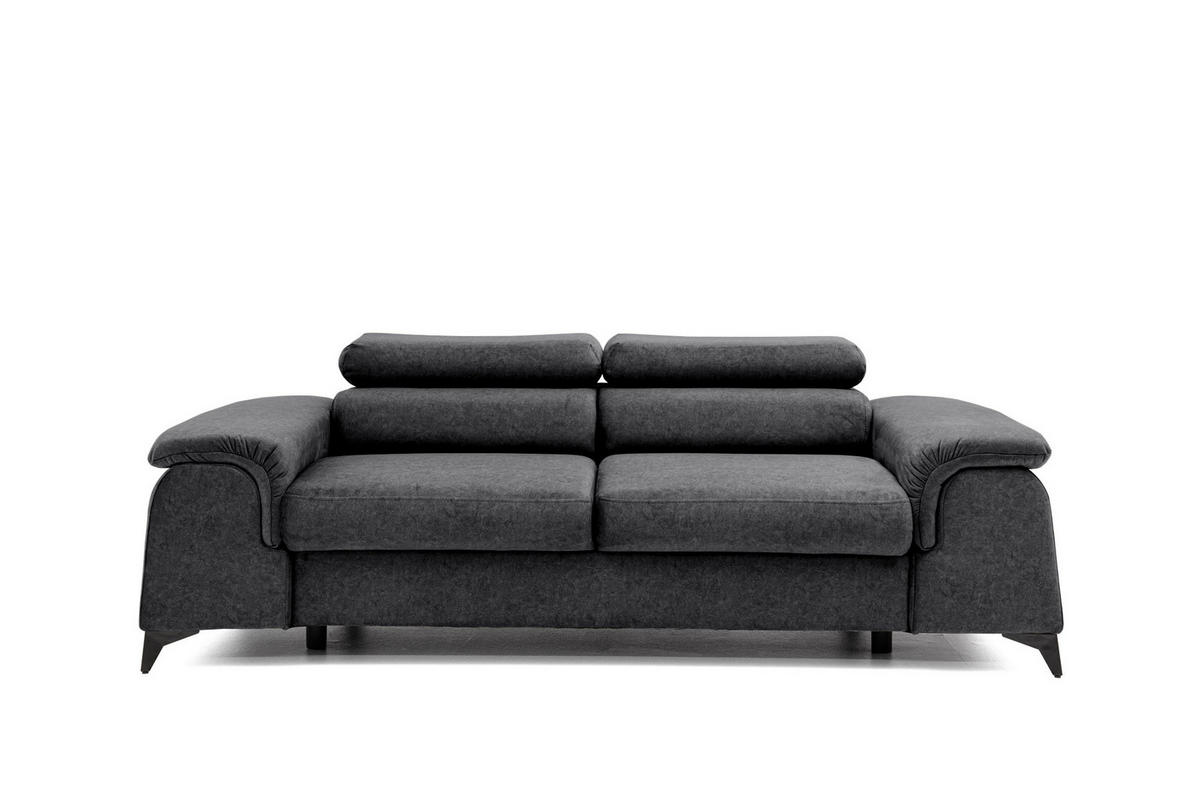 2-SITZER-SOFA PLAZA 200 cm Velours Dunkelgrau - Dunkelgrau/Schwarz, Holz/Textil (200/90/100cm) - Muffo