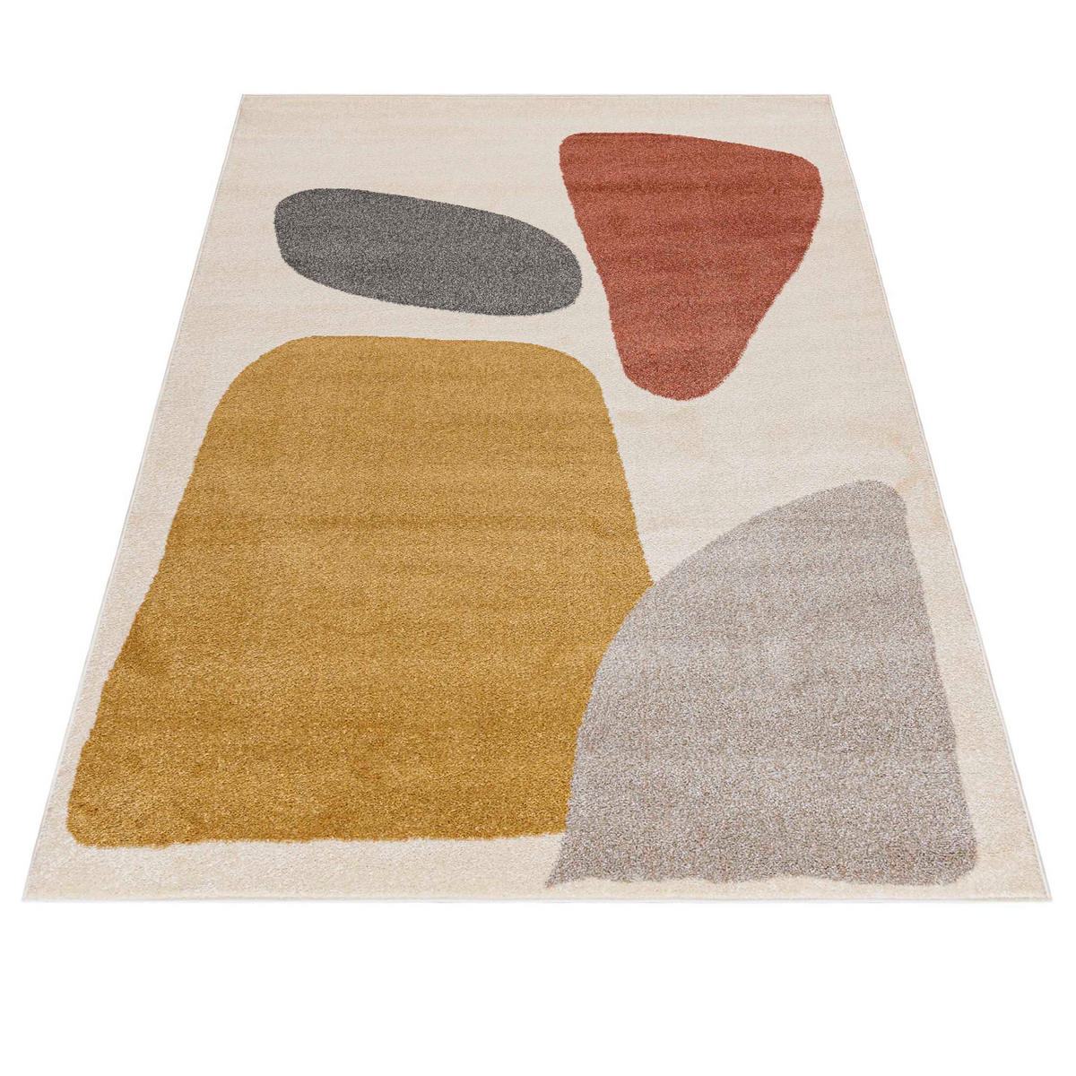 TEPPICH Beige Geometrisch In-Outdoor Pflanzlich Kurzflor Rechteckig 80 x 150 cm - Currygelb/Beige, Textil (80/150cm) - Mazovia