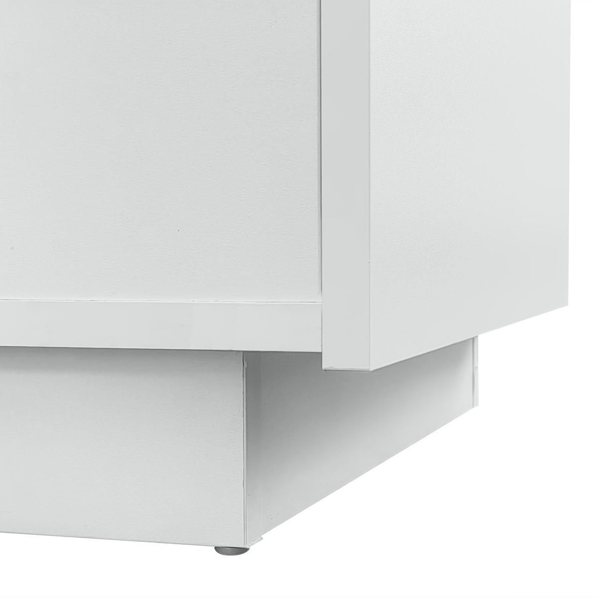 COUCHTISCH 100/50/35,5 cm weiß mit Glasverkleidung LED-Beleuchtung App-Steuerung 2 Schubladen - Weiß, Holzwerkstoff (100/50/35.5cm) - OKWISH