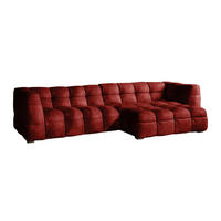 ECKSOFA RIO Bordeaux Velvet - Bordeaux/Schwarz, Textil (319/170cm) - KAWOLA