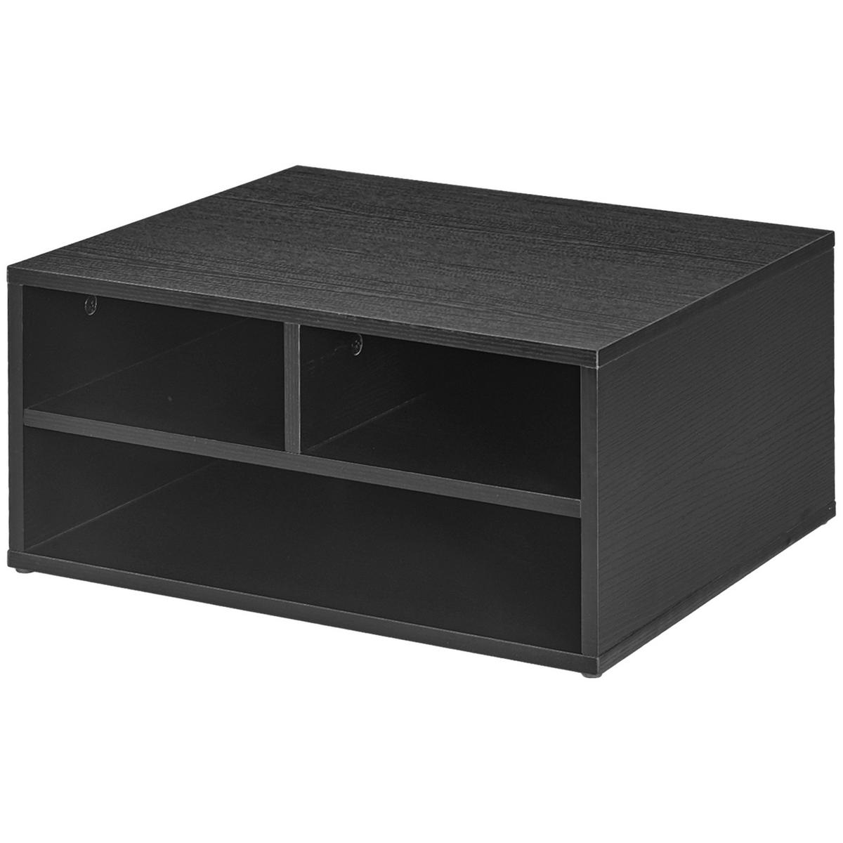 AKTENREGAL DE-14524 3 offene Fächer für Drucker Schwarz - Schwarz, Holzwerkstoff (40/22.5/47cm) - ComfortXL