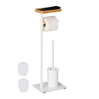 WC-GARNITUR - Hellbraun, Holz/Kunststoff (23/65/18cm) - Relaxdays