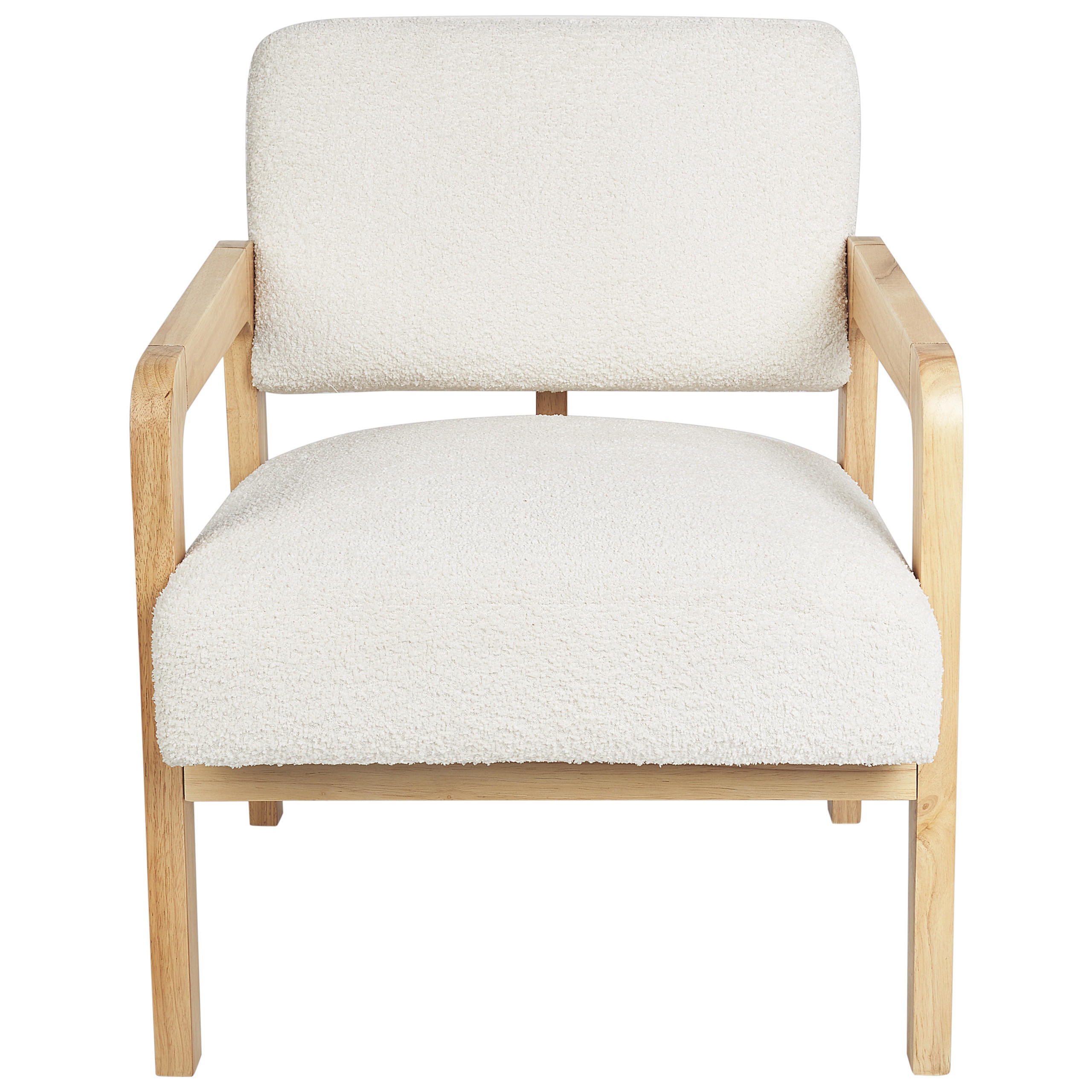 SESSEL Bouclé Cremeweiß Hjo - Hellbraun/Weiß, Textil (61/76/68cm) - Beliani
