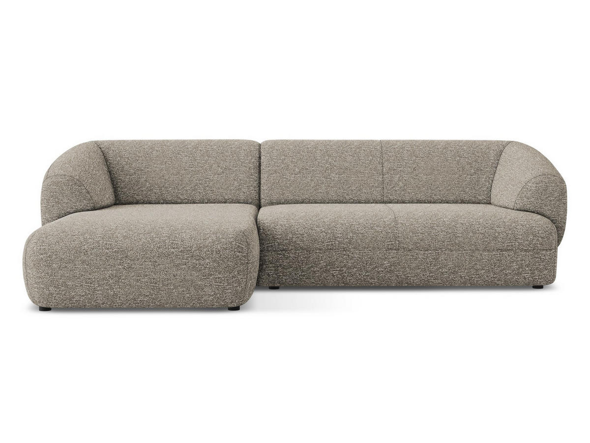 ECKSOFA links Strukturstoff Stoff Beige - Greige/Beige, Kunststoff/Textil (156/280cm) - Makamii
