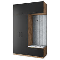 GARDEROBENSCHRANK REMA 150/240/60 cm Modern Eichefarben - Eichefarben/Schwarz, Holzwerkstoff (150/240/60cm) - MASSENO
