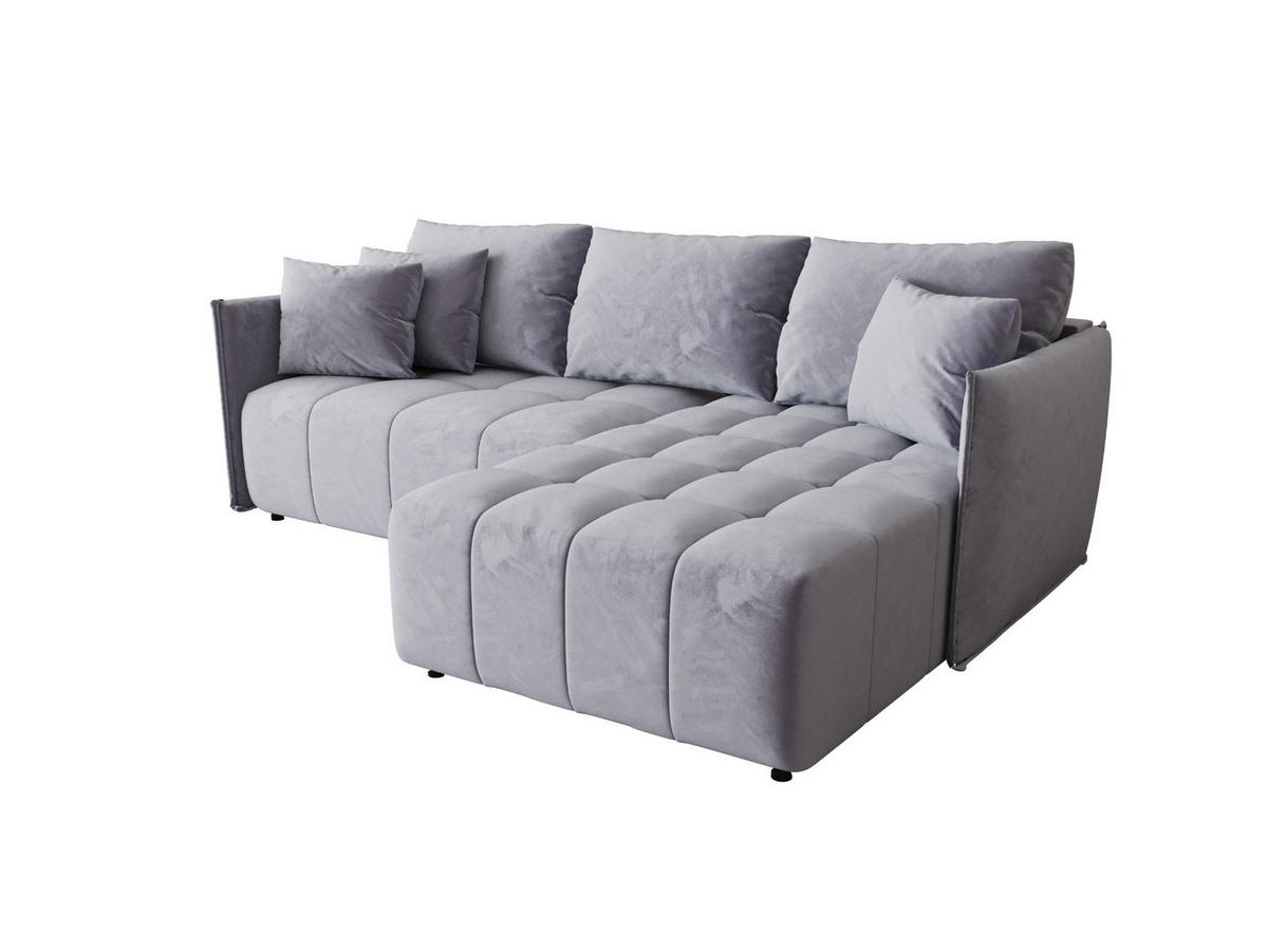 ECKSOFA mit Schlaffunktion ONIL L Monolith 70 Rechts - Hellblau, Textil (245/175cm) - Bedante