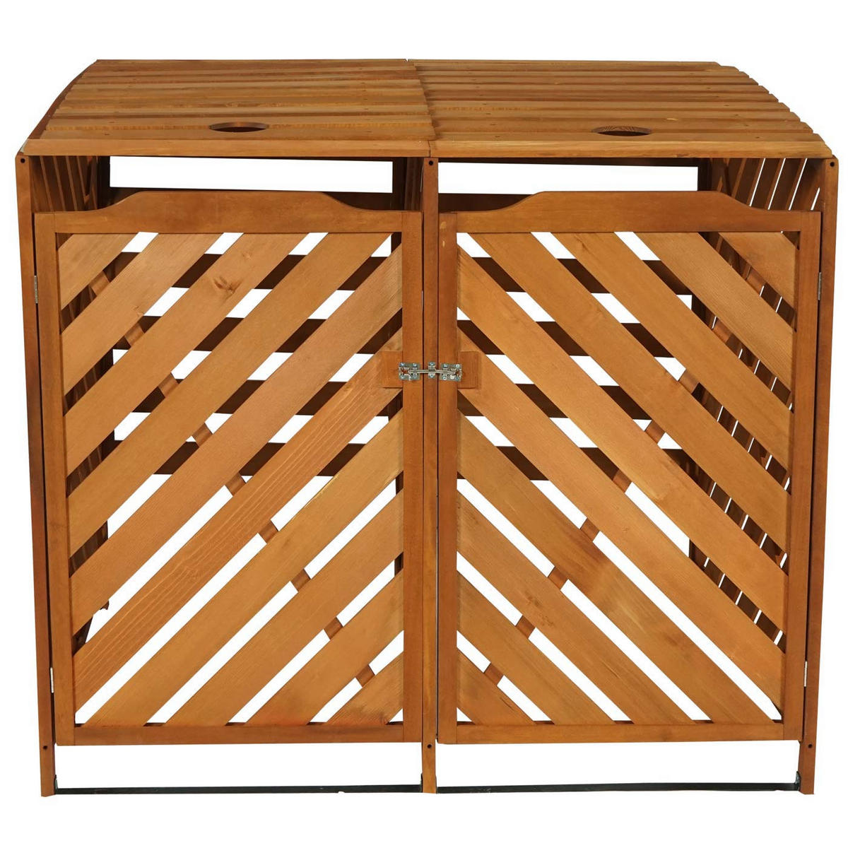 MÜLLTONNENBOX XL 2er-/4er HxBxT 121x133x98cm Braun Holz - Braun, Holz (133/121/98cm) - PROREGAL