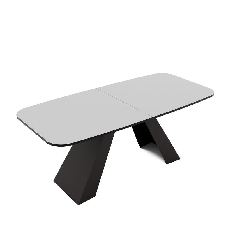 AUSZIEHTISCH ZENITH 180/90/76 cm mit Metallgestell, Schwarz / Weiß - Schwarz/Weiß, Holzwerkstoff/Metall (90/180/76cm) - Idohome