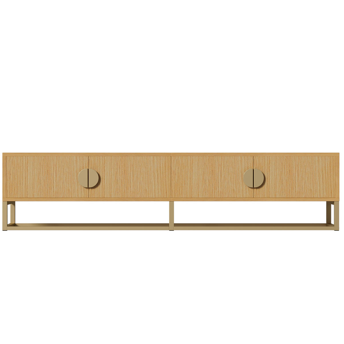 LOWBOARD 180/40/40 cm mit 4 Türen und Soft-Close-Scharnieren - Braun, Holzwerkstoff (180/40/40cm) - BEAOK