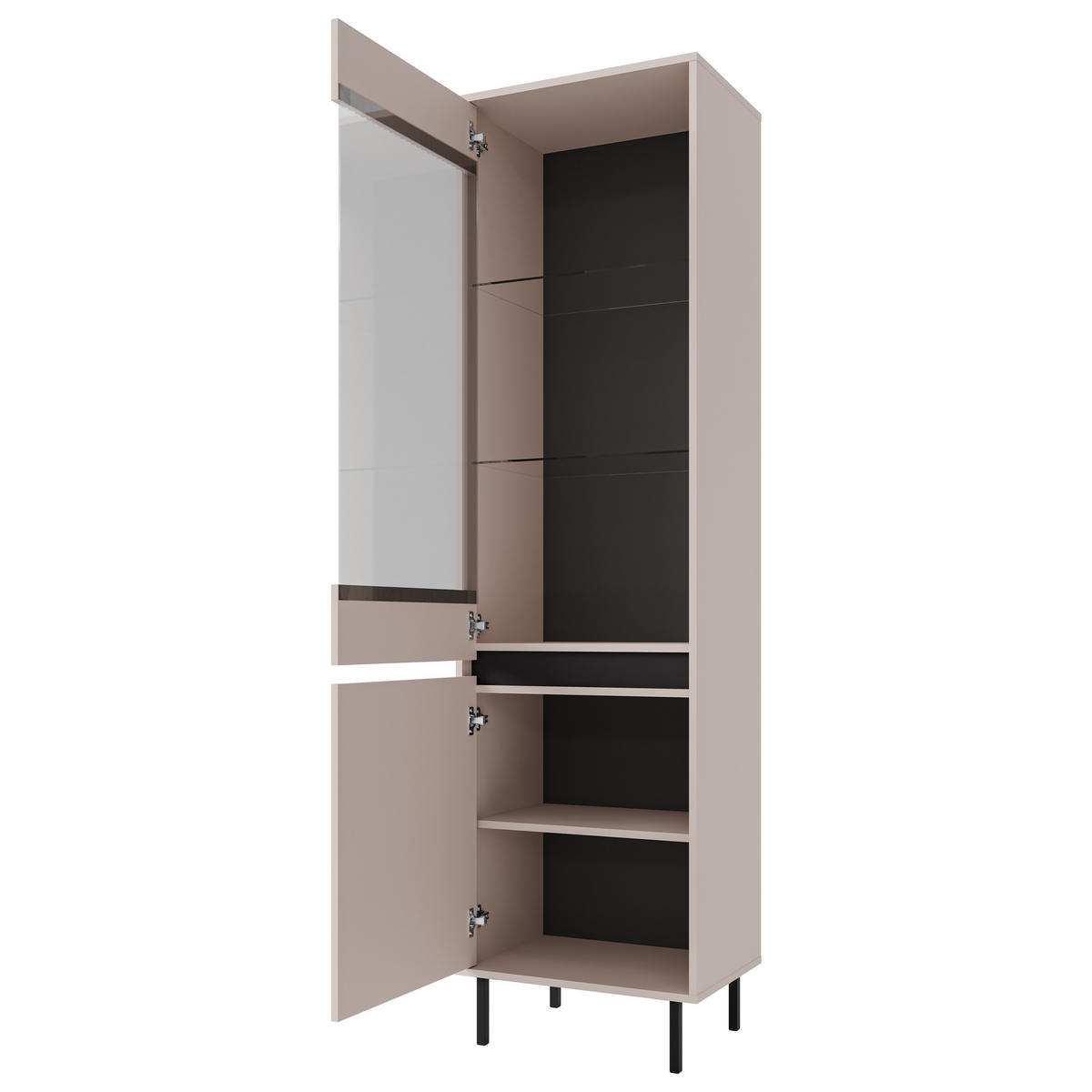 VITRINE in Beige - Beige, Holzwerkstoff (55.8/205/40cm) - MASSENO