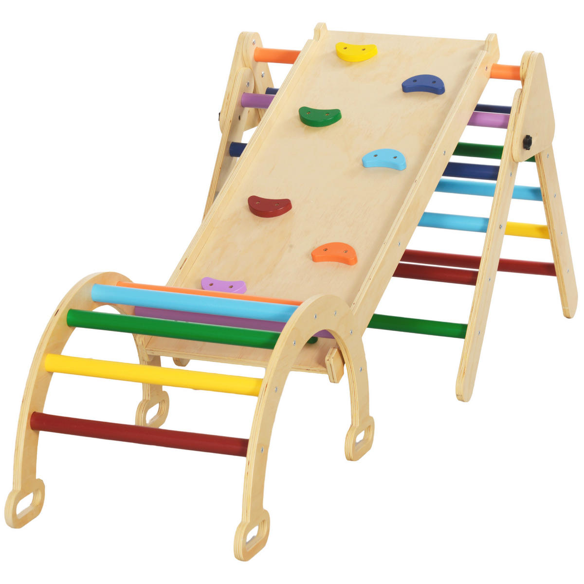KLETTERGERÜST 5-in-1 DE-09961 Bunt - Multicolor, Holz (64.5/59/178cm) - ComfortXL