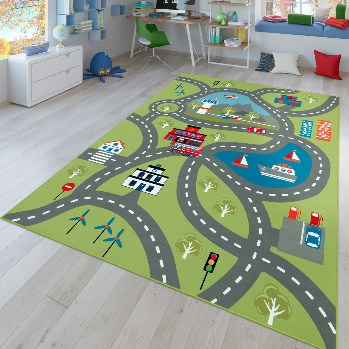 KINDERTEPPICH Grün 200 x 200 cm - Grün, Kunststoff (200/200cm) - TT Home