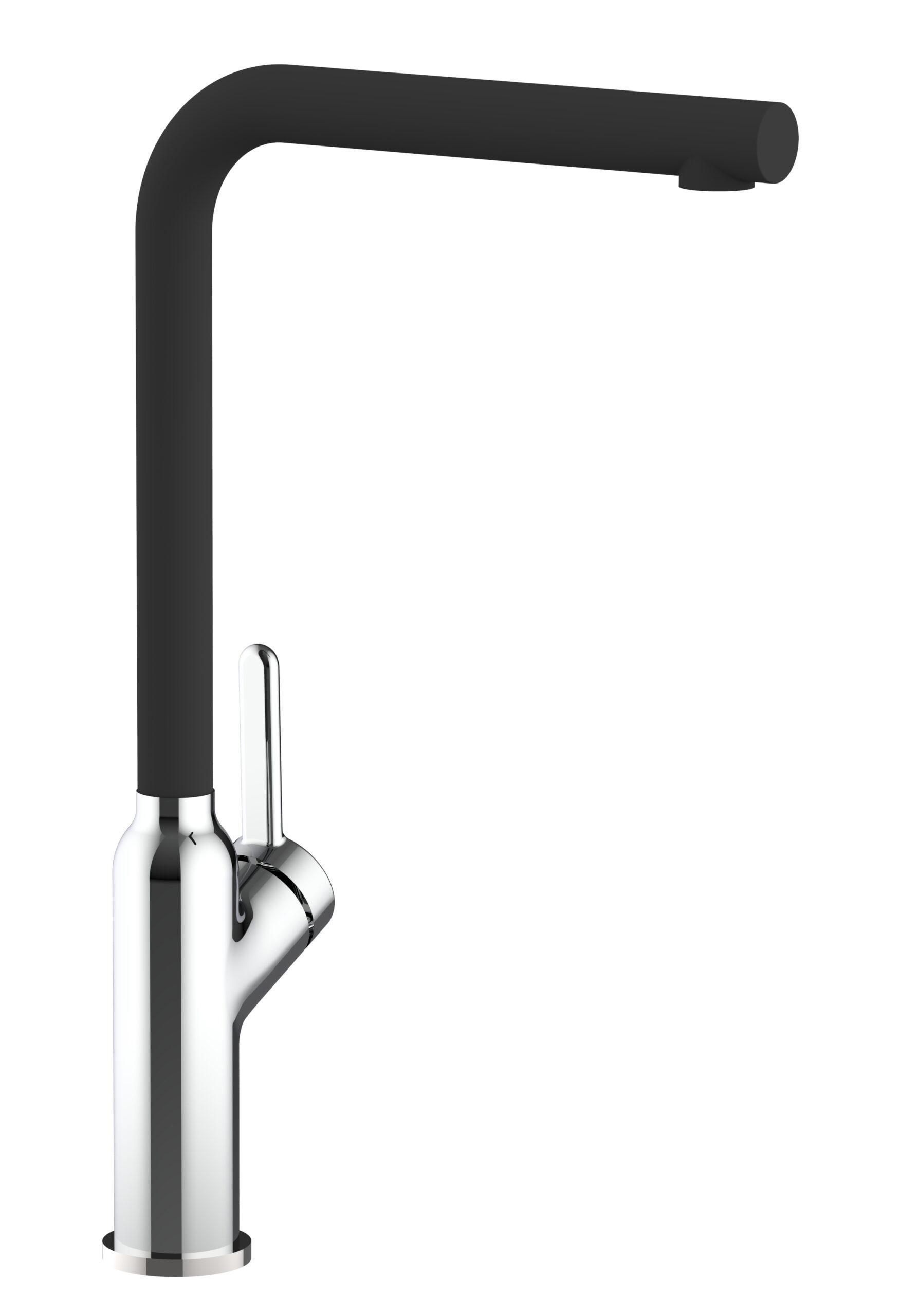 KÜCHENARMATUR, Verchromt und Schwarz Granit, 360° schwenkbar - Chromfarben, Metall (20/39.5/20cm) - VIZIO