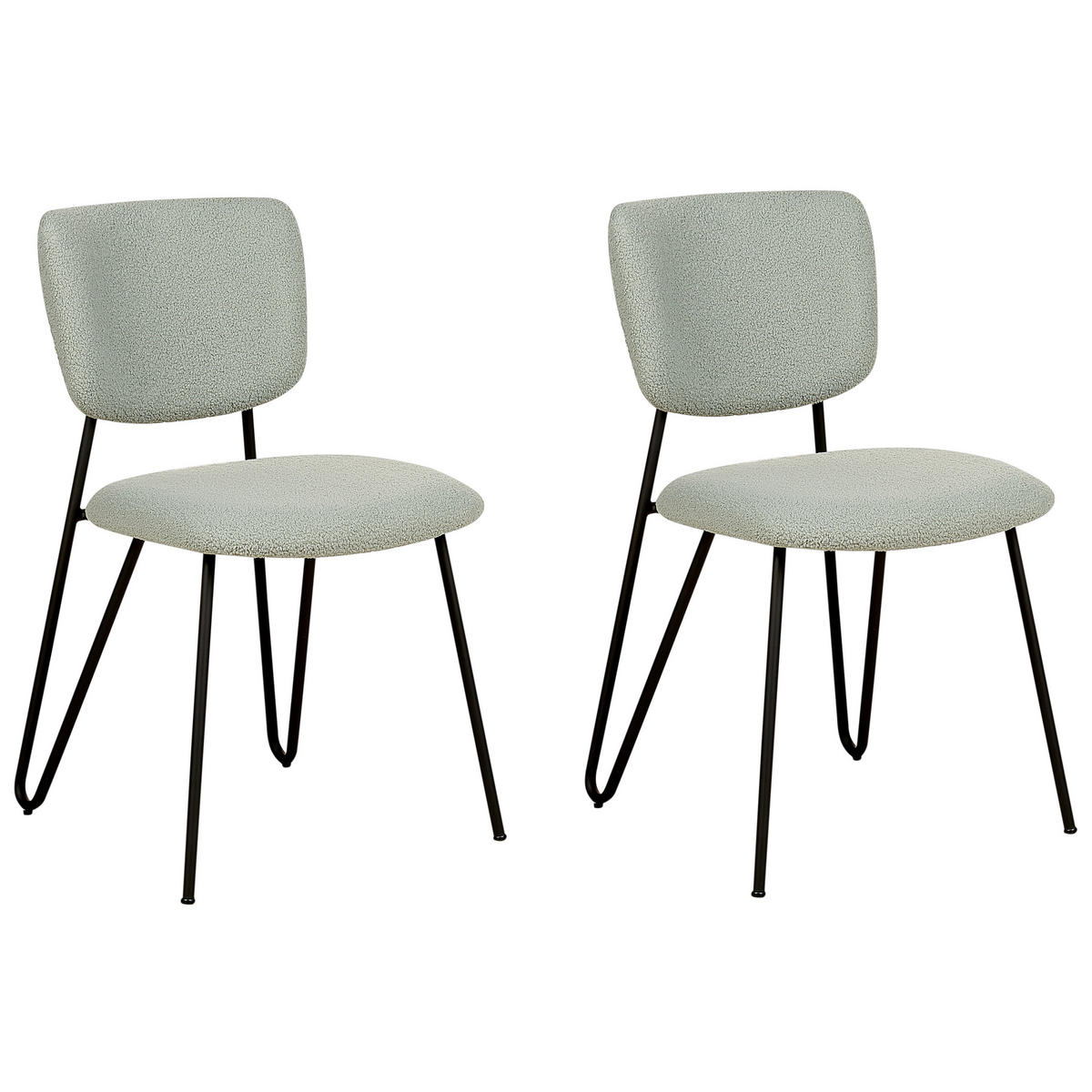 ÉTKEZŐSZÉK 2 darabos Szett Buklé világoszöld Nelko - fekete/zöld, textil (50/81/51cm) - Beliani