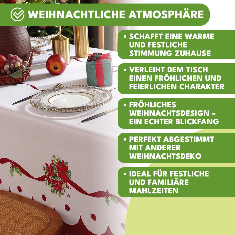 TISCHDECKE Weihnachts 140x140 - Rot/Weiß, Textil (140/140cm) - KRUMAD