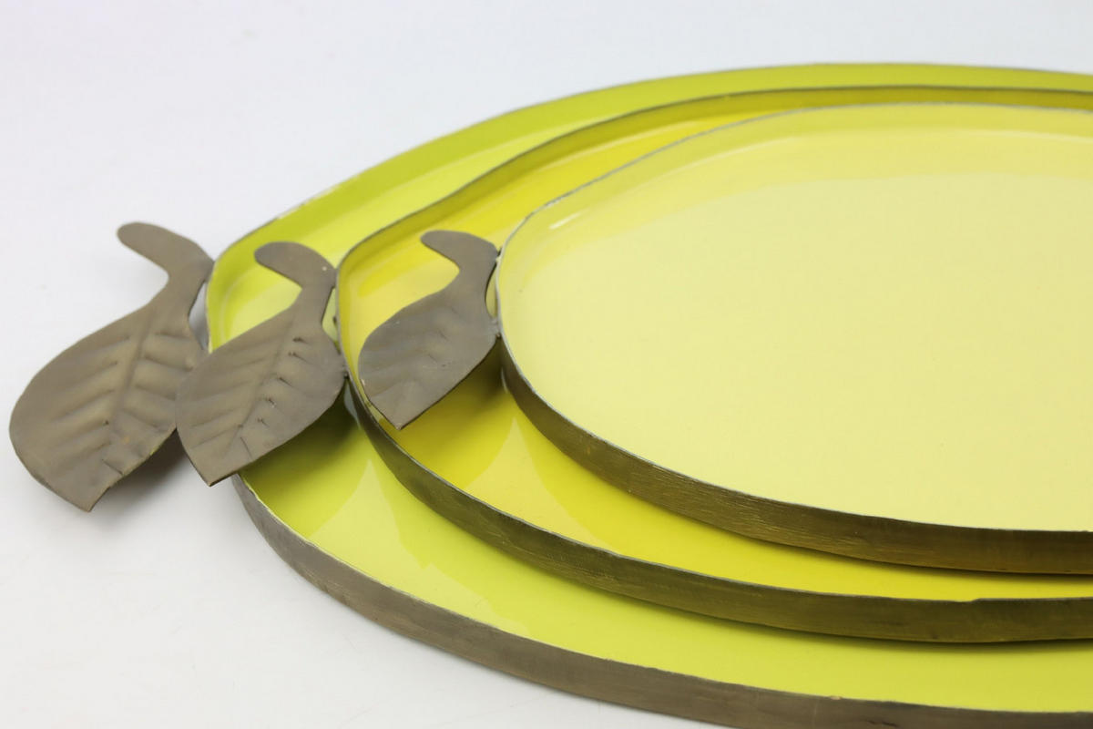 TABLETTSCHALEN Limone 3-tlg. - Gelb, Metall (36/1/35cm) - FURNARO