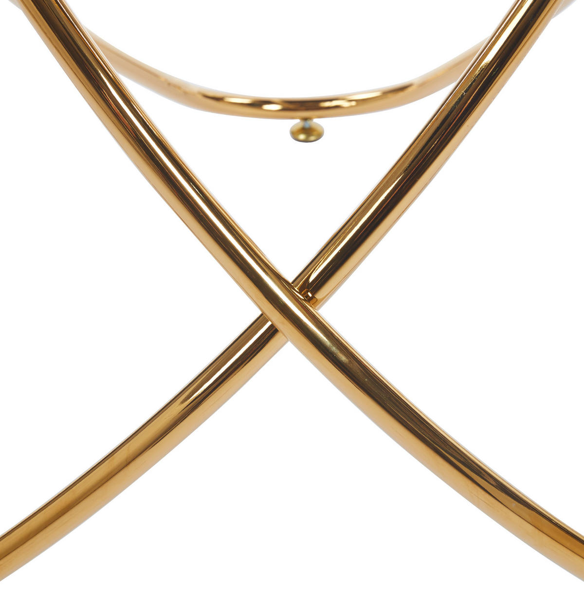 ESSTISCH in Gold mit Glasplatte und Metallgestell,80/80/75 cm - Goldfarben, Metall (80/80/75cm) - Flora Grace