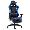 BÜROSTUHL Racing Turbine mit Fußablage glanz, Schwarz/Blau - Blau, Kunststoff/Textil (67/142/58cm) - TPFLiving